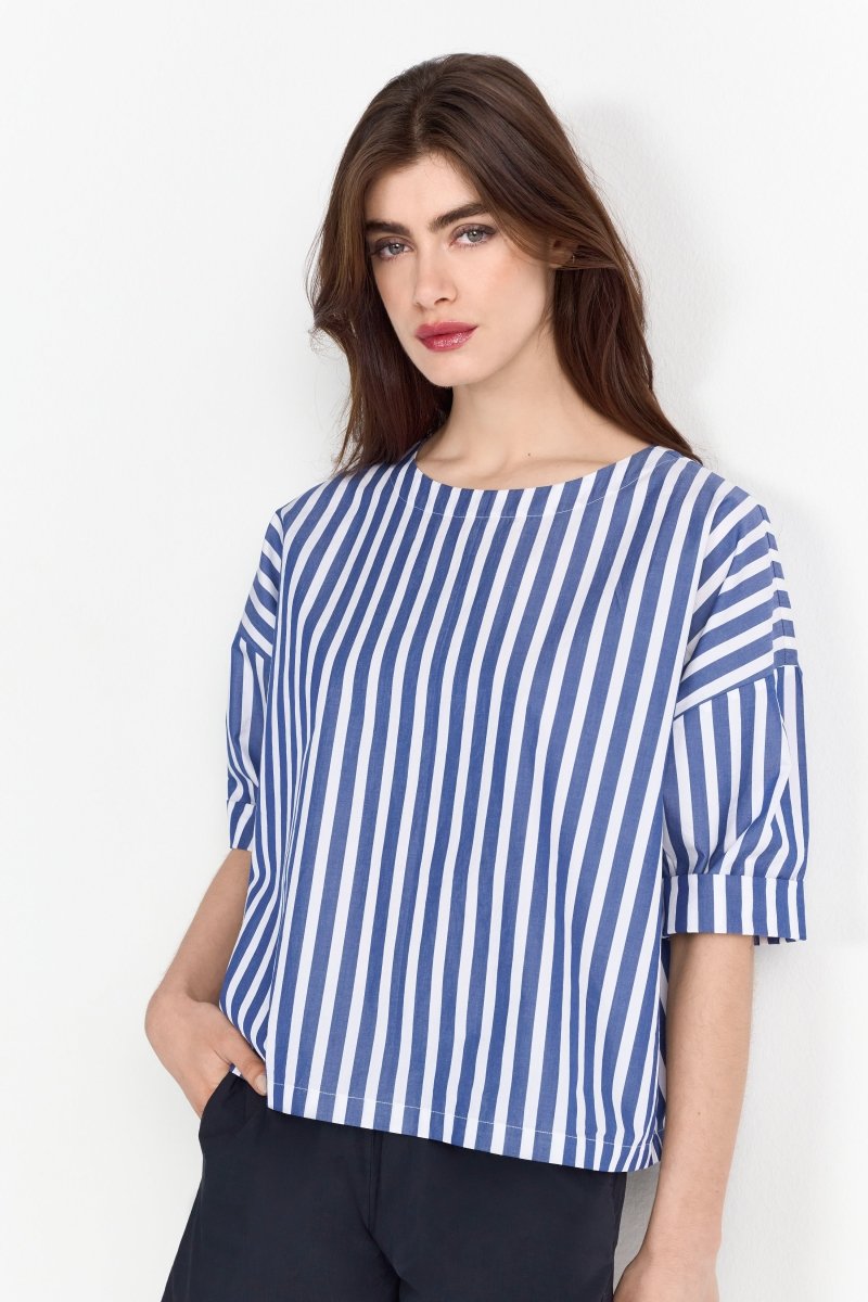 Oversize-Bluse mit Streifen-Rich & Royal