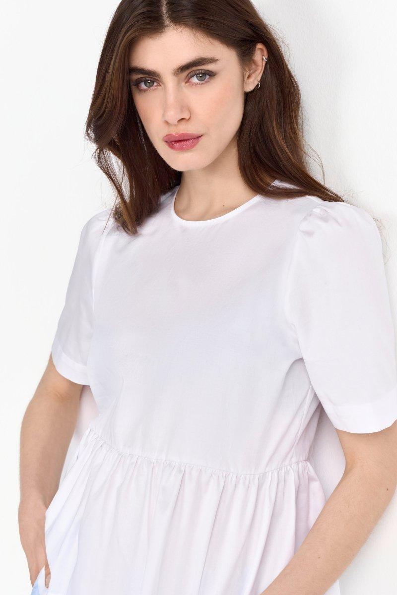 Taillierte Bluse mit Puffärmeln-Rich & Royal