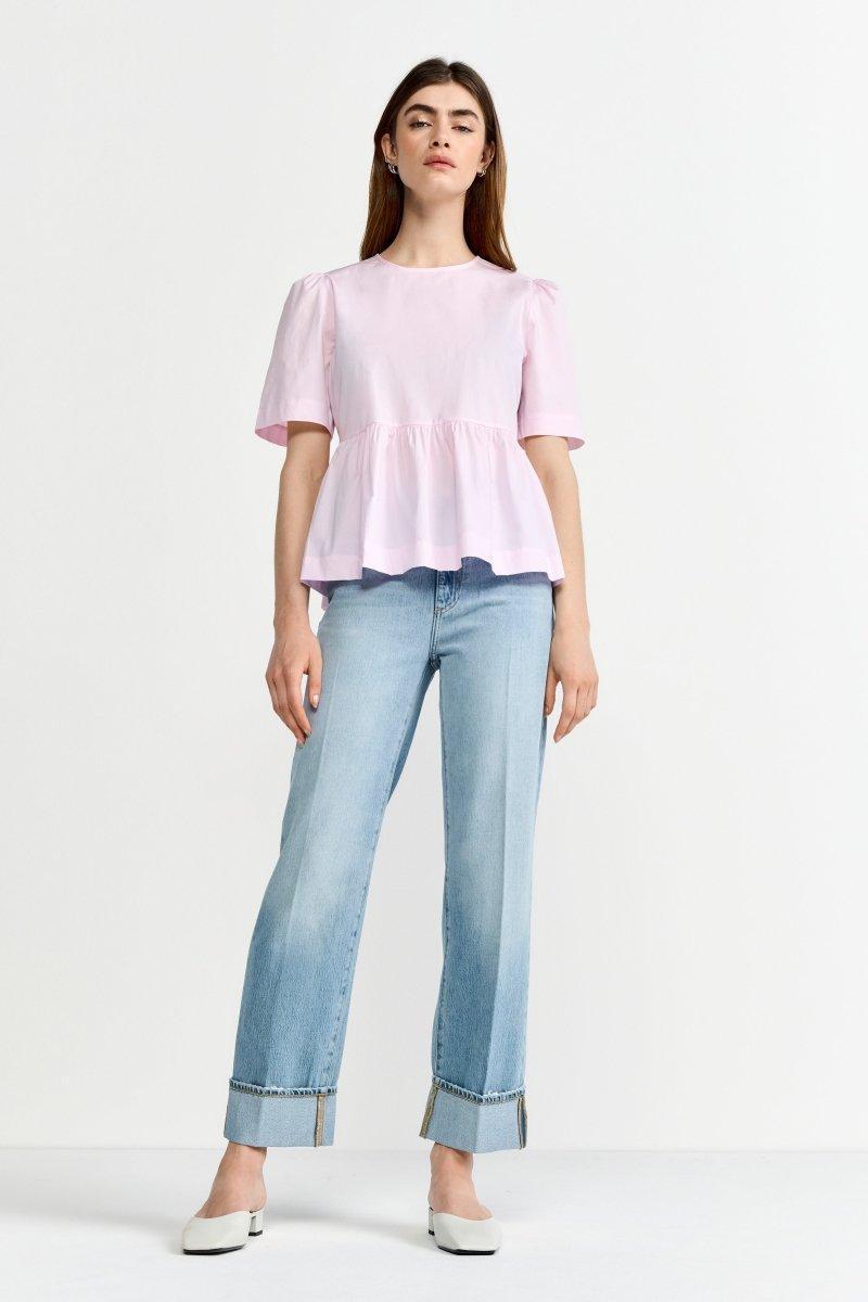 Taillierte Bluse mit Puffärmeln-Rich & Royal