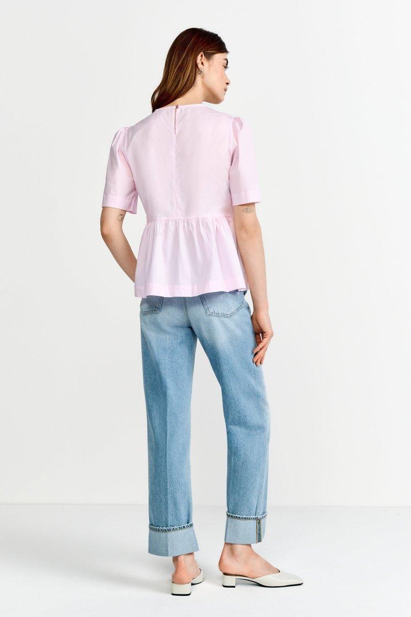 Taillierte Bluse mit Puffärmeln-Rich & Royal