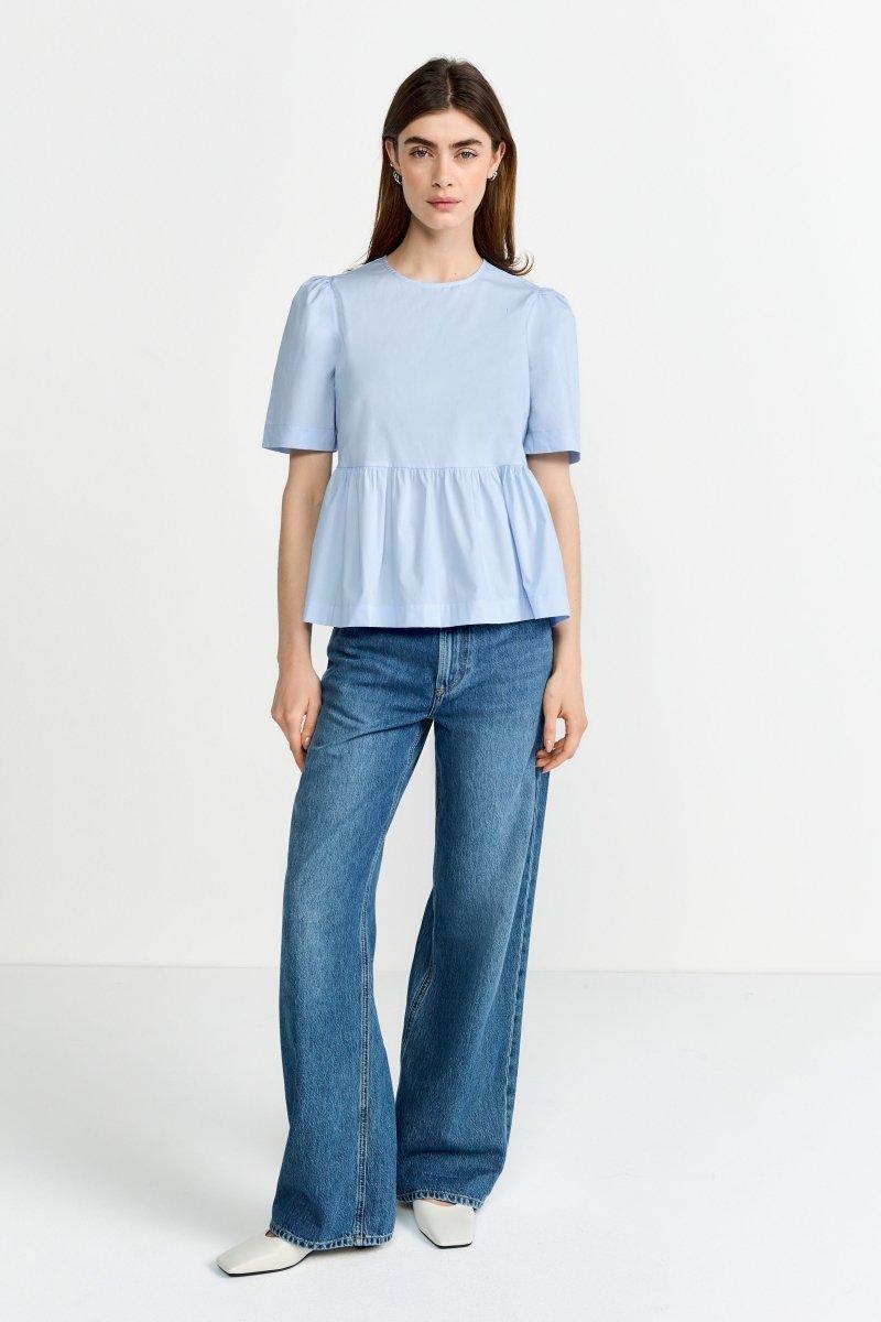 Taillierte Bluse mit Puffärmeln-Rich & Royal