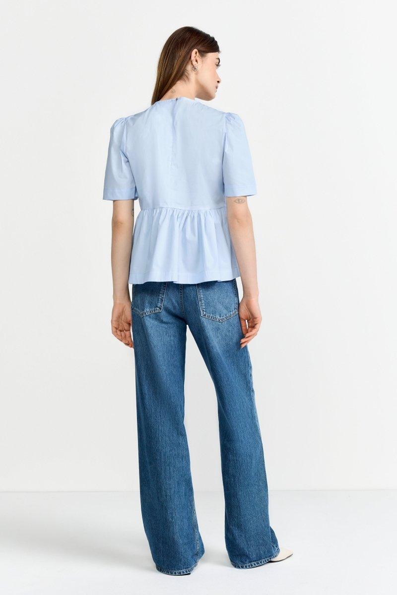 Taillierte Bluse mit Puffärmeln-Rich & Royal