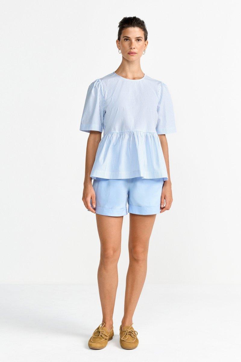 Taillierte Bluse mit Puffärmeln-Rich & Royal