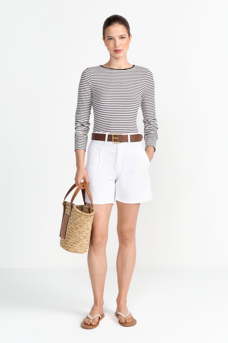 High-Waist-Jeansshorts mit Passe-Rich & Royal