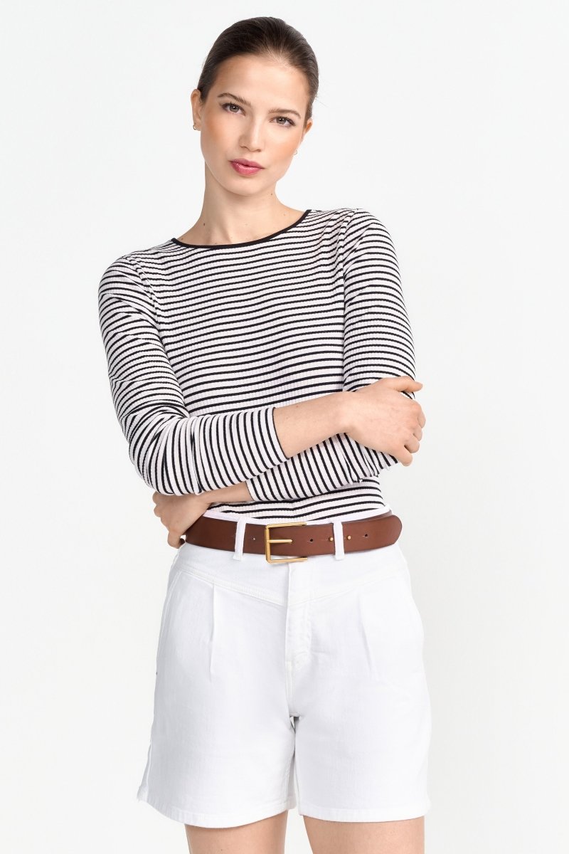 High-Waist-Jeansshorts mit Passe-Rich & Royal