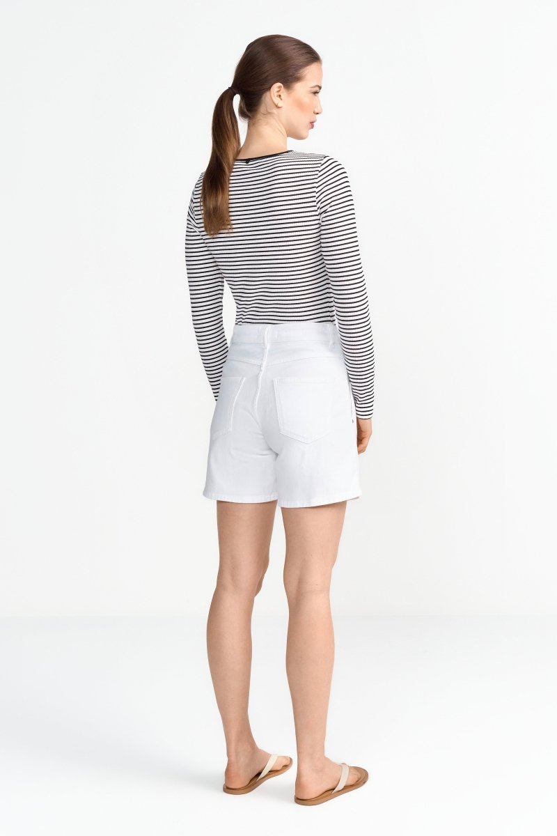 High-Waist-Jeansshorts mit Passe-Rich & Royal