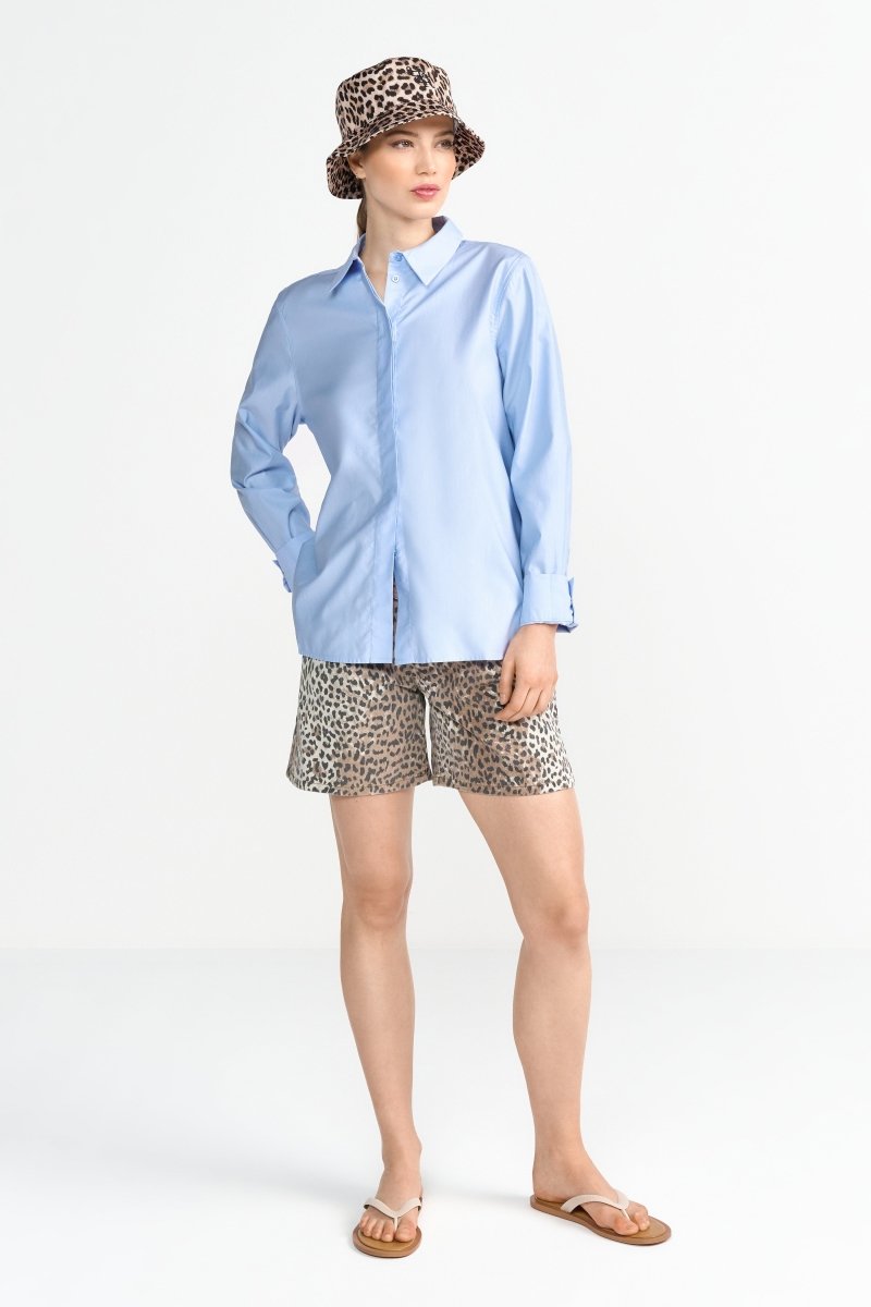 Jeansshorts mit Leo-Print-Rich & Royal