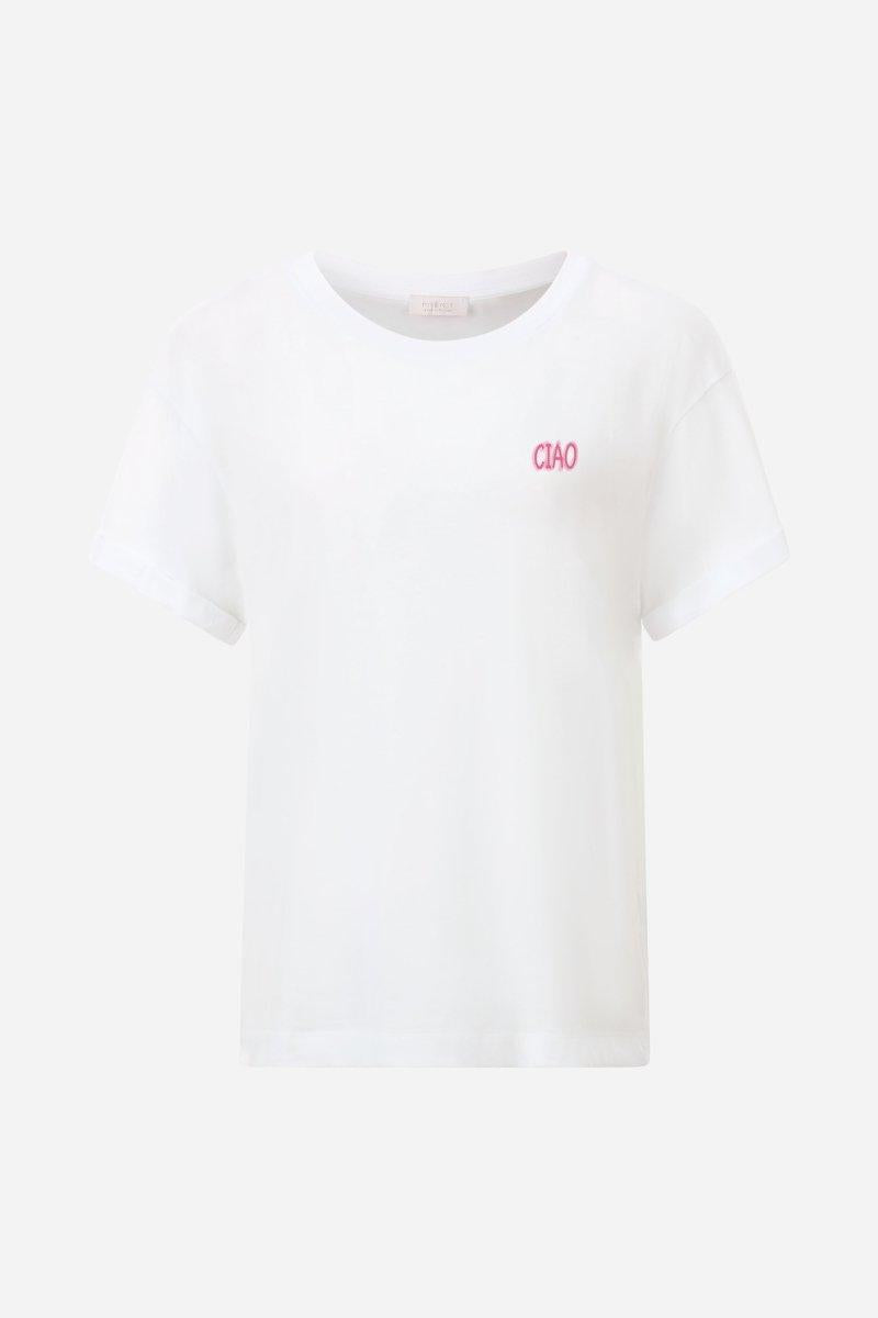 Weißes T-Shirt mit Schriftzug-Rich & Royal