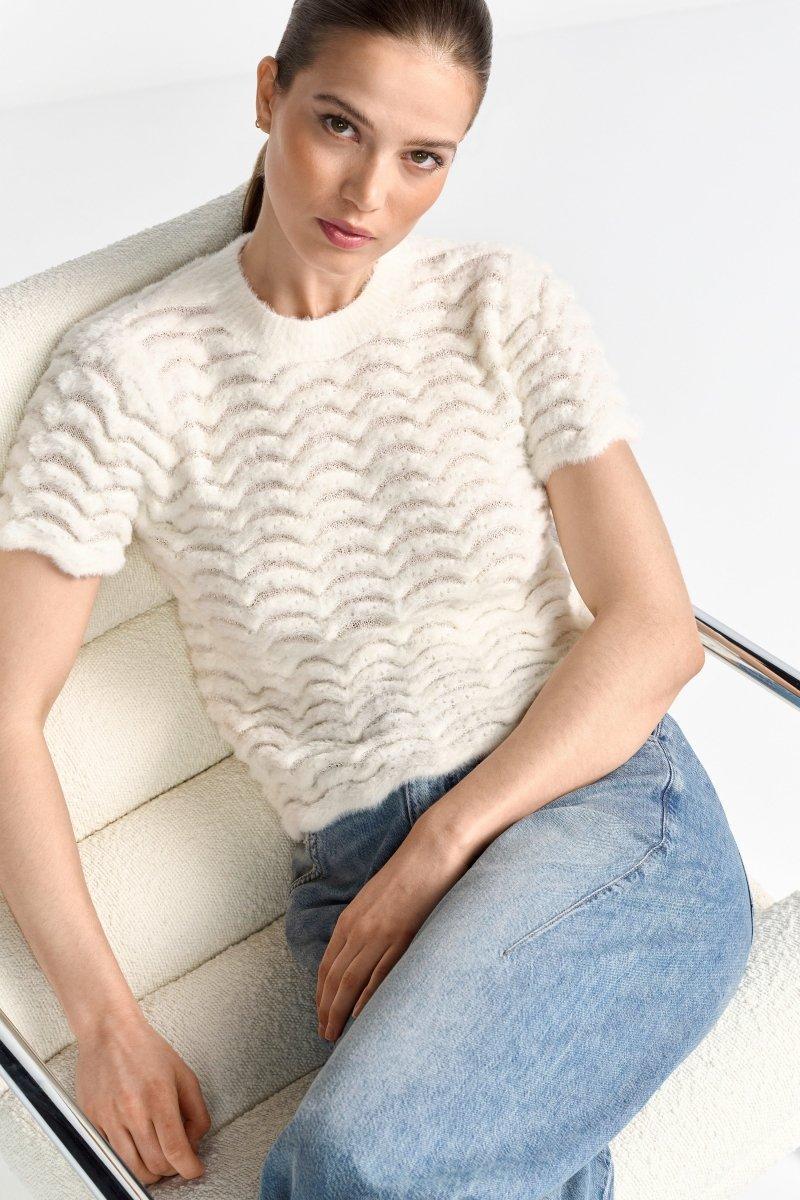 Stricktop mit Wellenstruktur-Rich & Royal