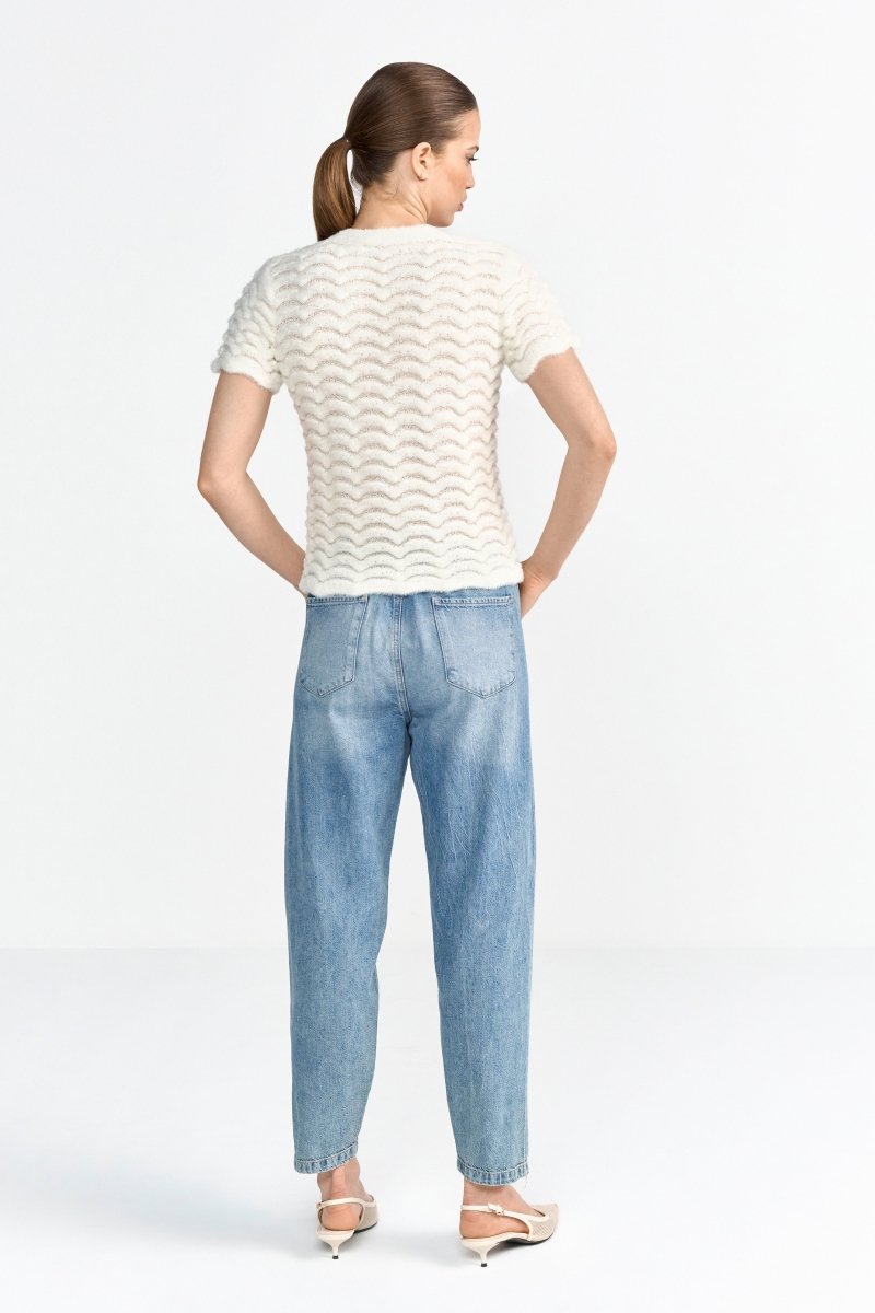 Stricktop mit Wellenstruktur-Rich & Royal