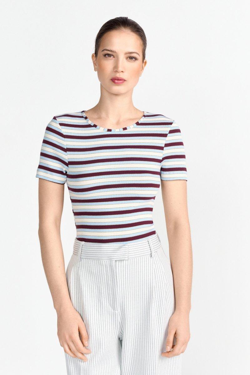 Chemise Ou T-shirt Rich & Royal à Rayures Métalliques Blanches - Taille M, Style Décontracté Occasion