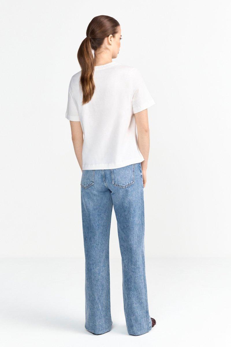 Weißes T-Shirt mit Print-Rich & Royal