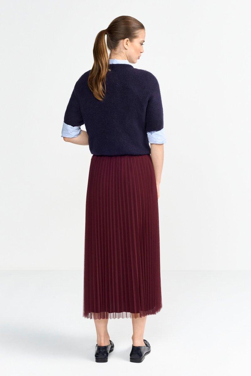 Plissierter Midirock in Bordeaux-Rich & Royal