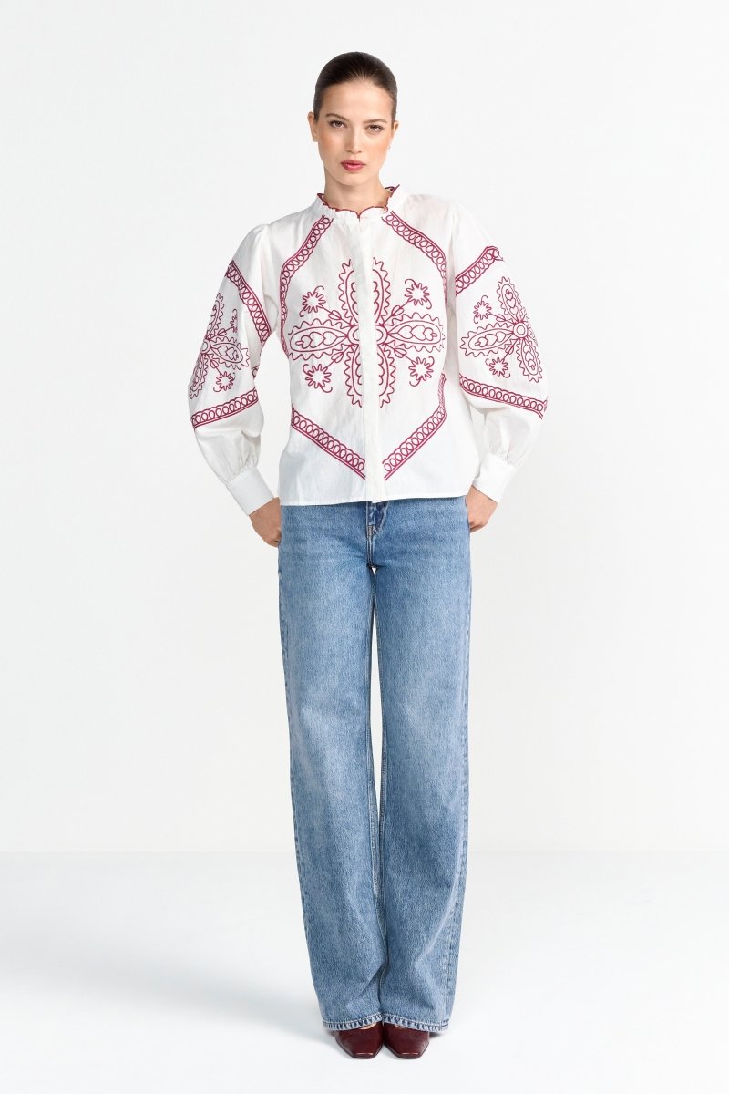 Boho-Bluse mit Stickerei-Rich & Royal