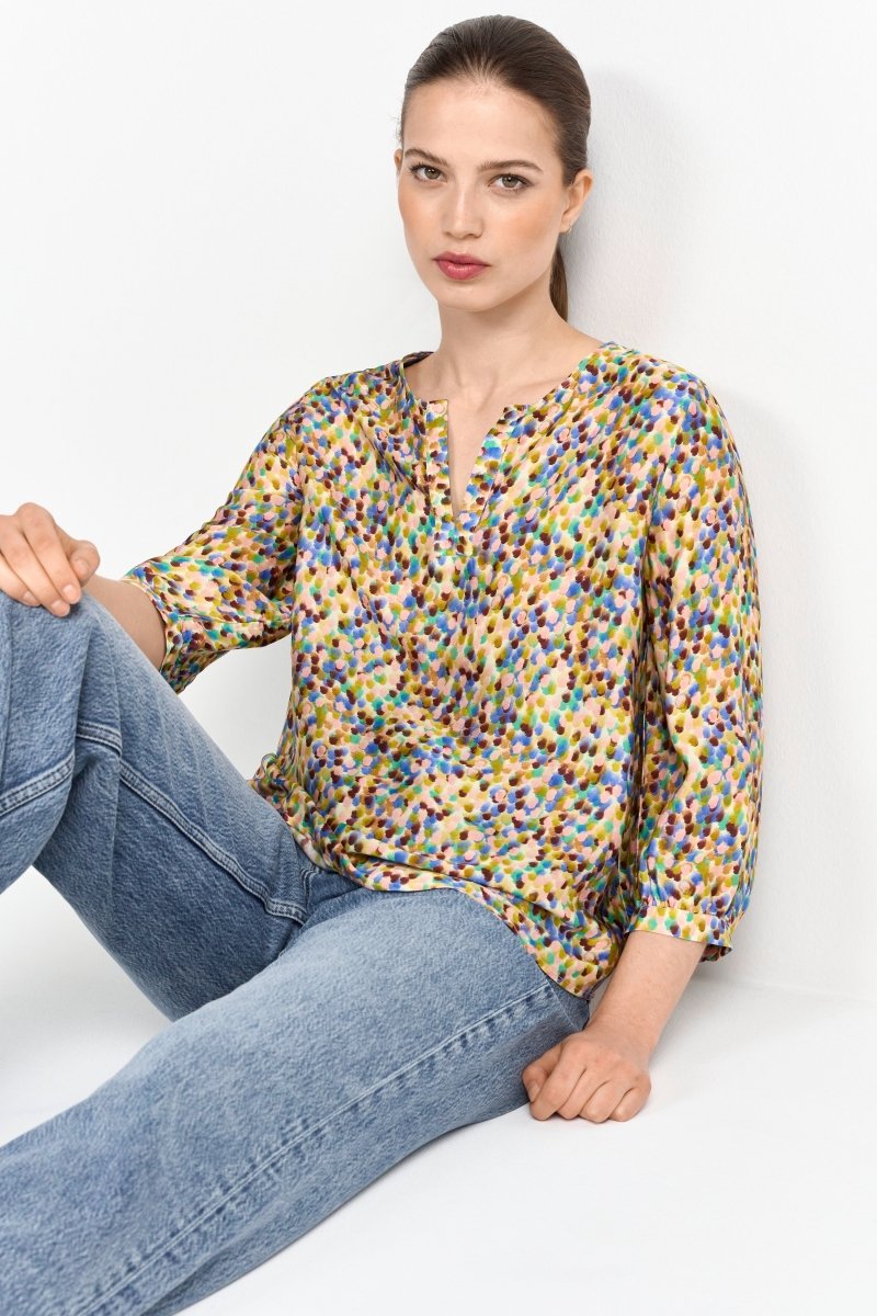 Bunte Bluse mit Print-Rich & Royal