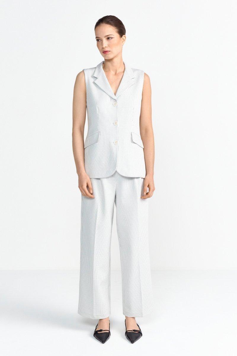 Weiße Weste mit Nadelstreifen-Rich & Royal