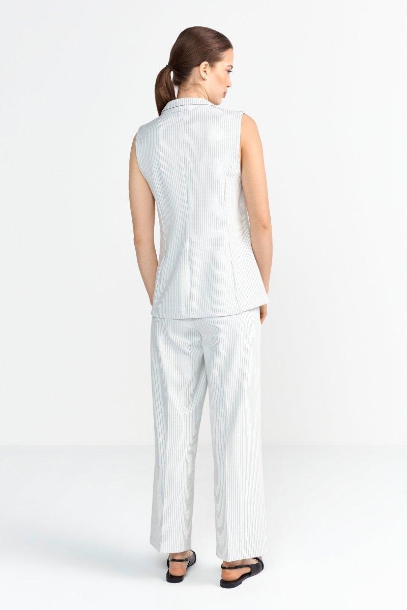 Weiße Weste mit Nadelstreifen-Rich & Royal