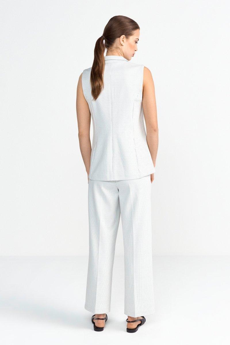 Weiße Anzughose mit Nadelstreifen-Rich & Royal