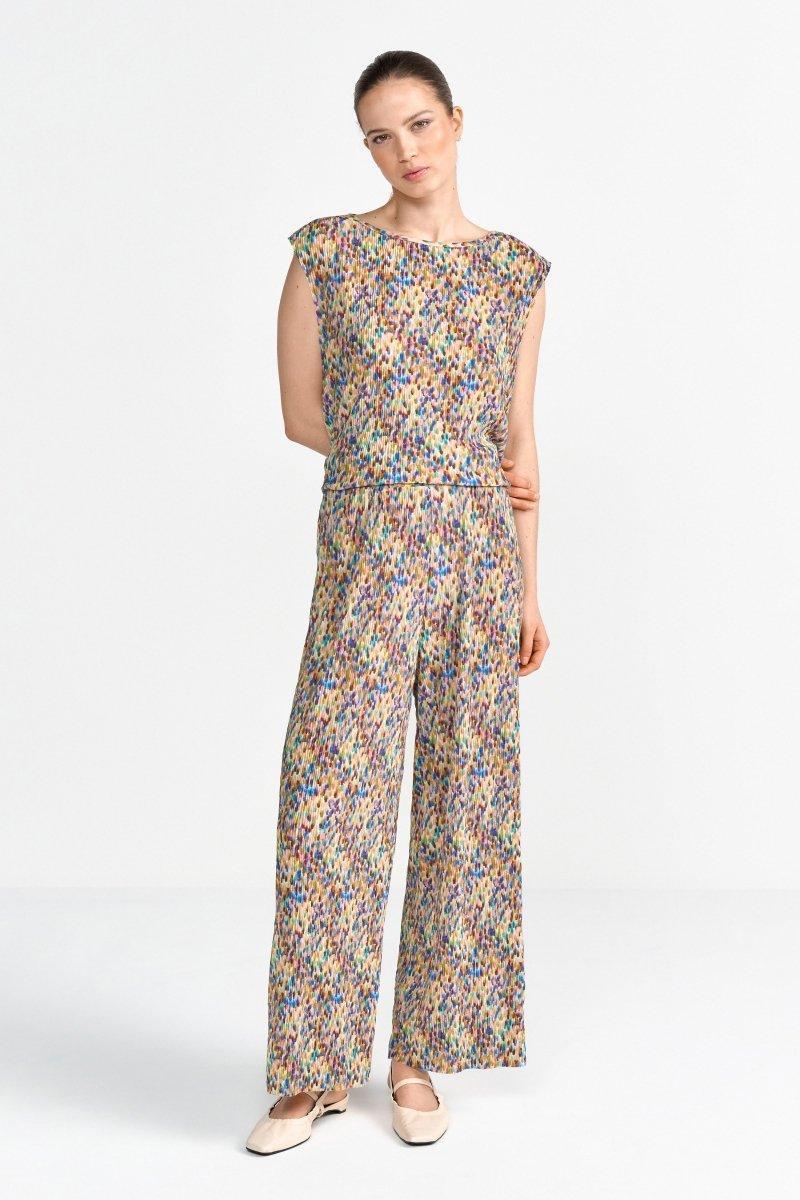 Plissierte Hose mit Print-Rich & Royal