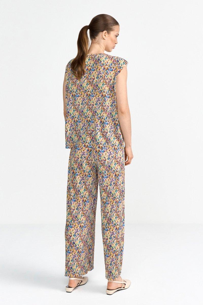 Plissierte Hose mit Print-Rich & Royal