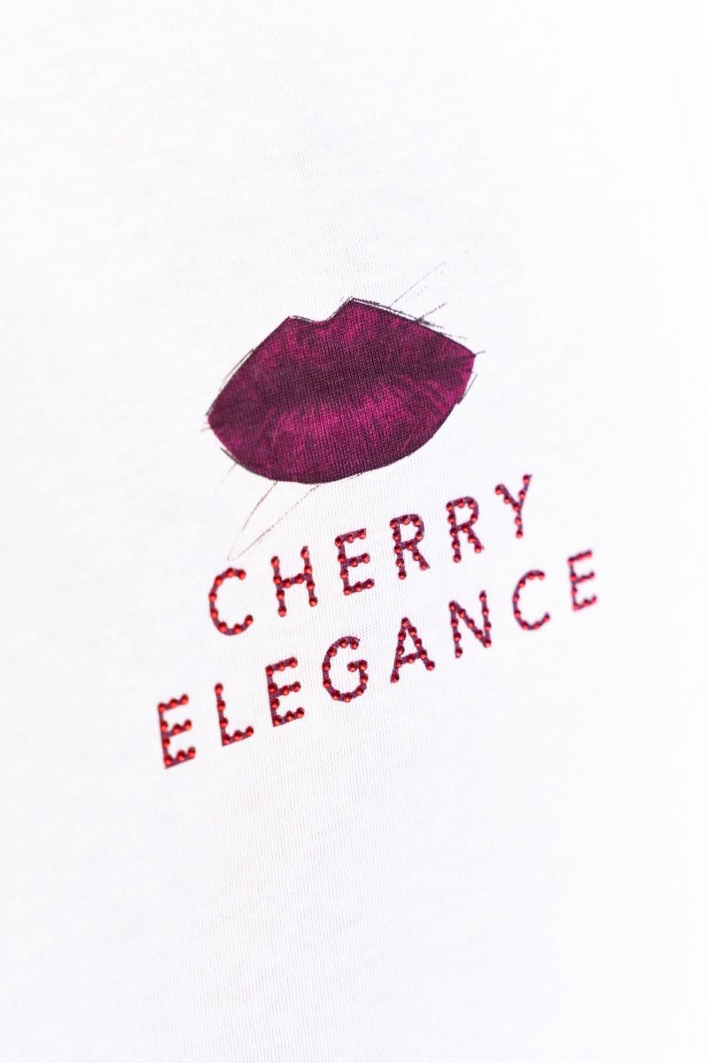 Weißes T-Shirt mit Print-Rich & Royal