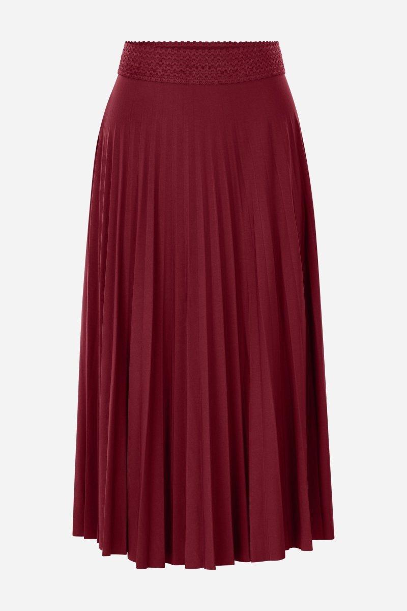 Plissierter Midirock in Bordeaux-Rich & Royal