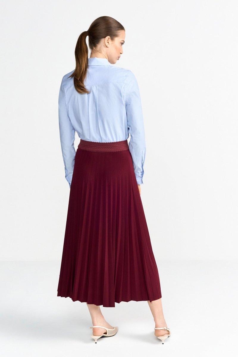 Plissierter Midirock in Bordeaux-Rich & Royal