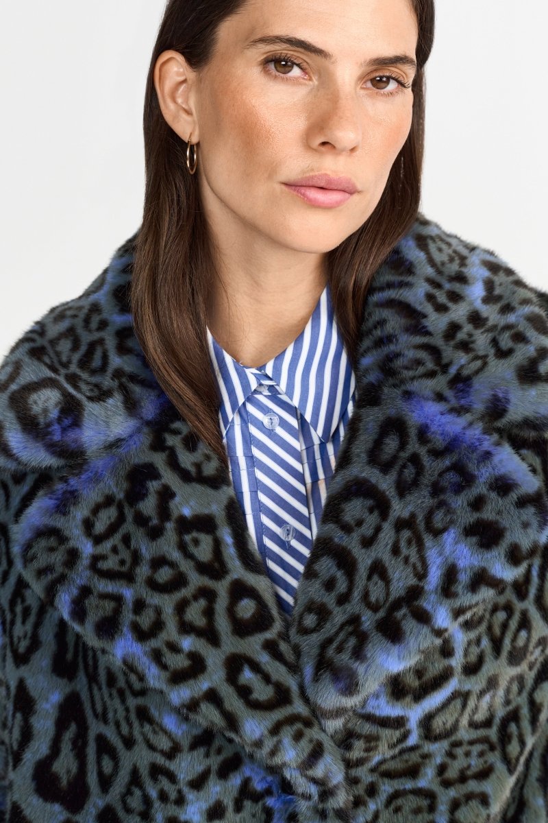 Kurzmantel mit Leopardenmuster-Rich & Royal
