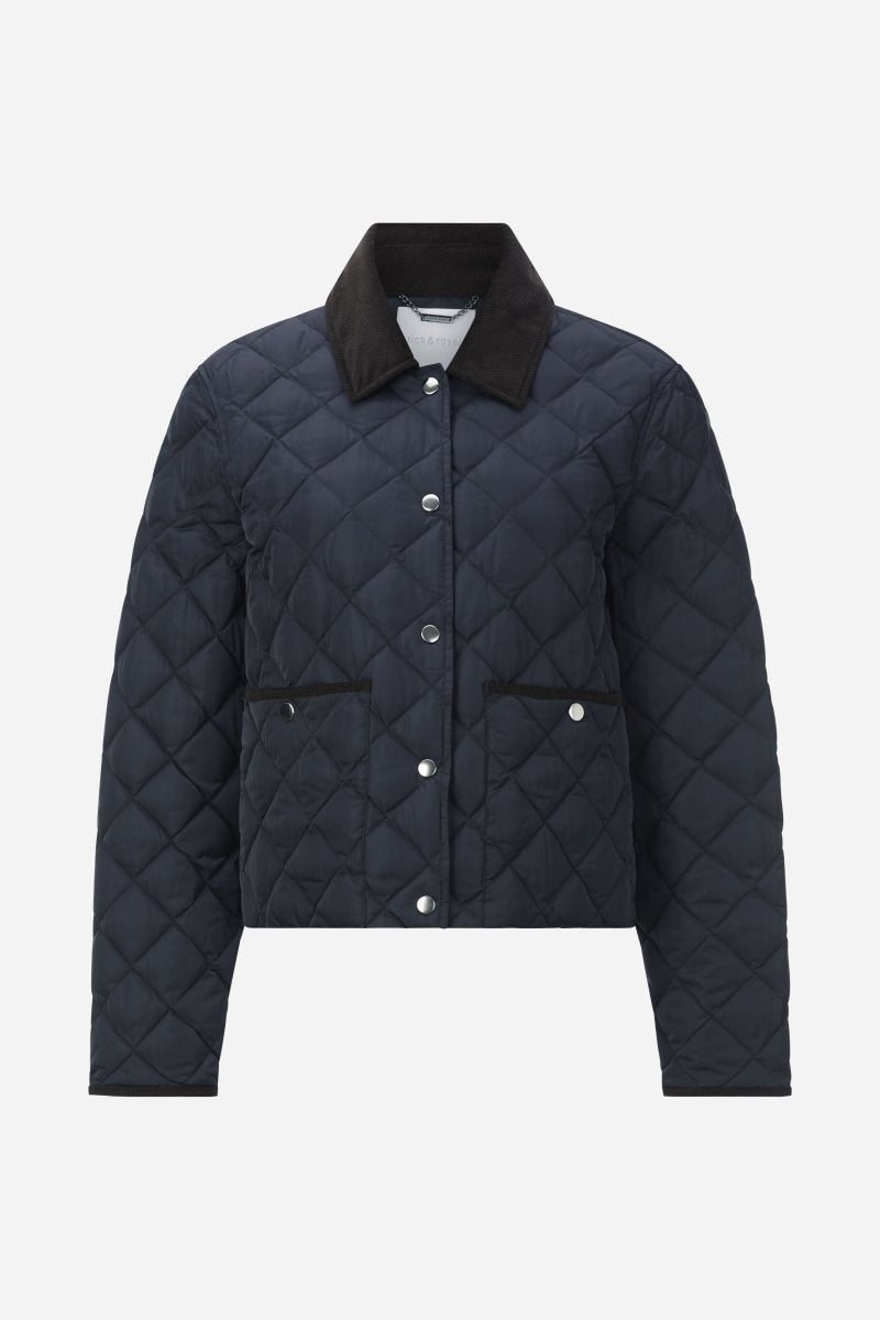 Dunkelblaue Steppjacke mit-Rich & Royal