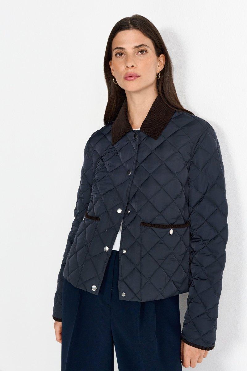 Dunkelblaue Steppjacke mit-Rich & Royal