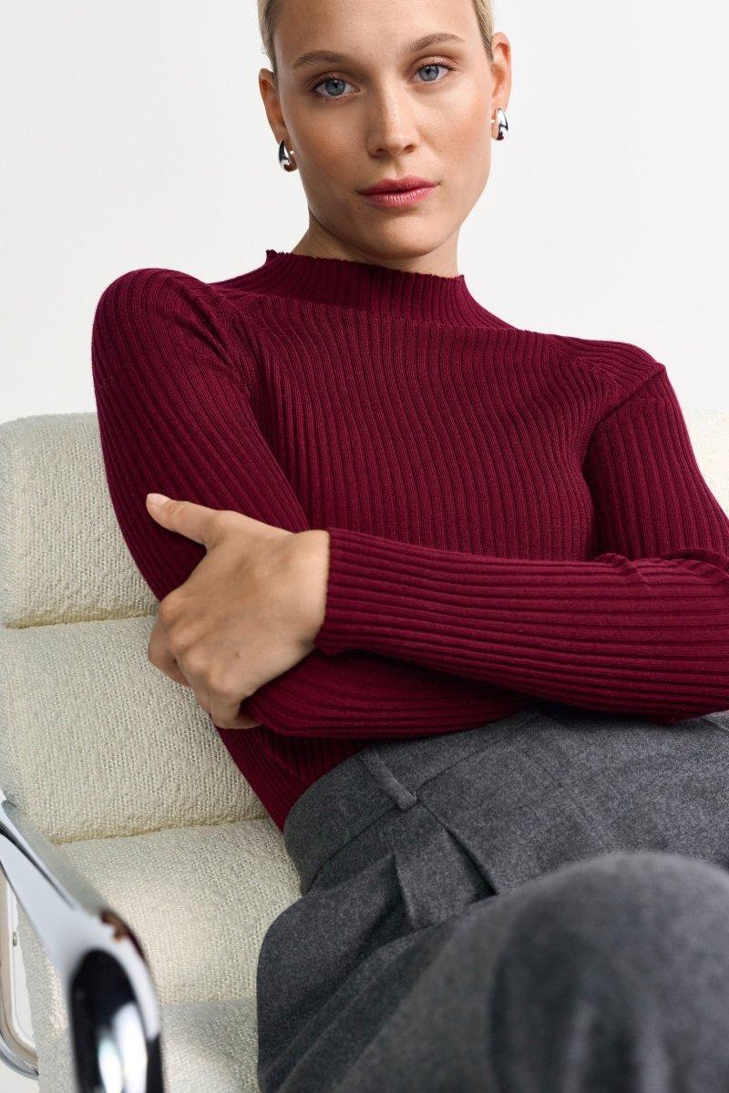 Merinopullover mit Stehkragen-Rich & Royal