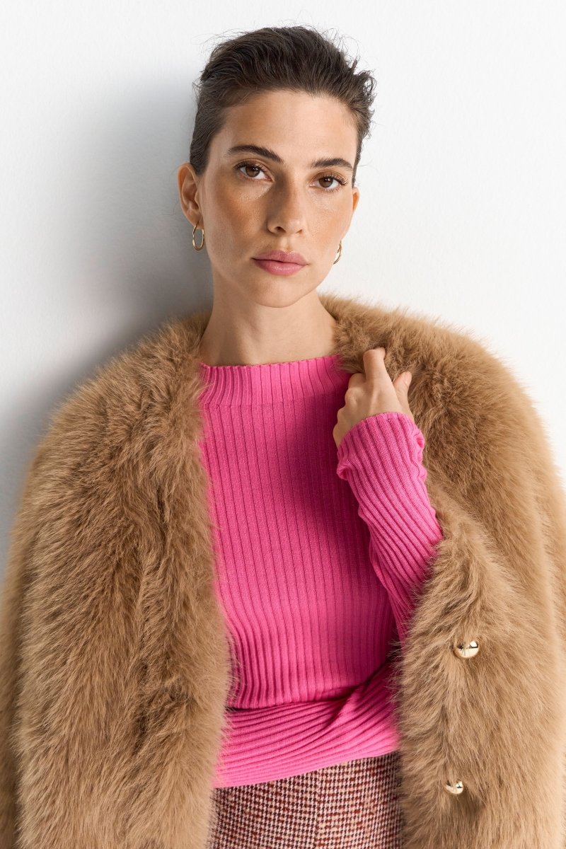 Merinopullover mit Stehkragen-Rich & Royal