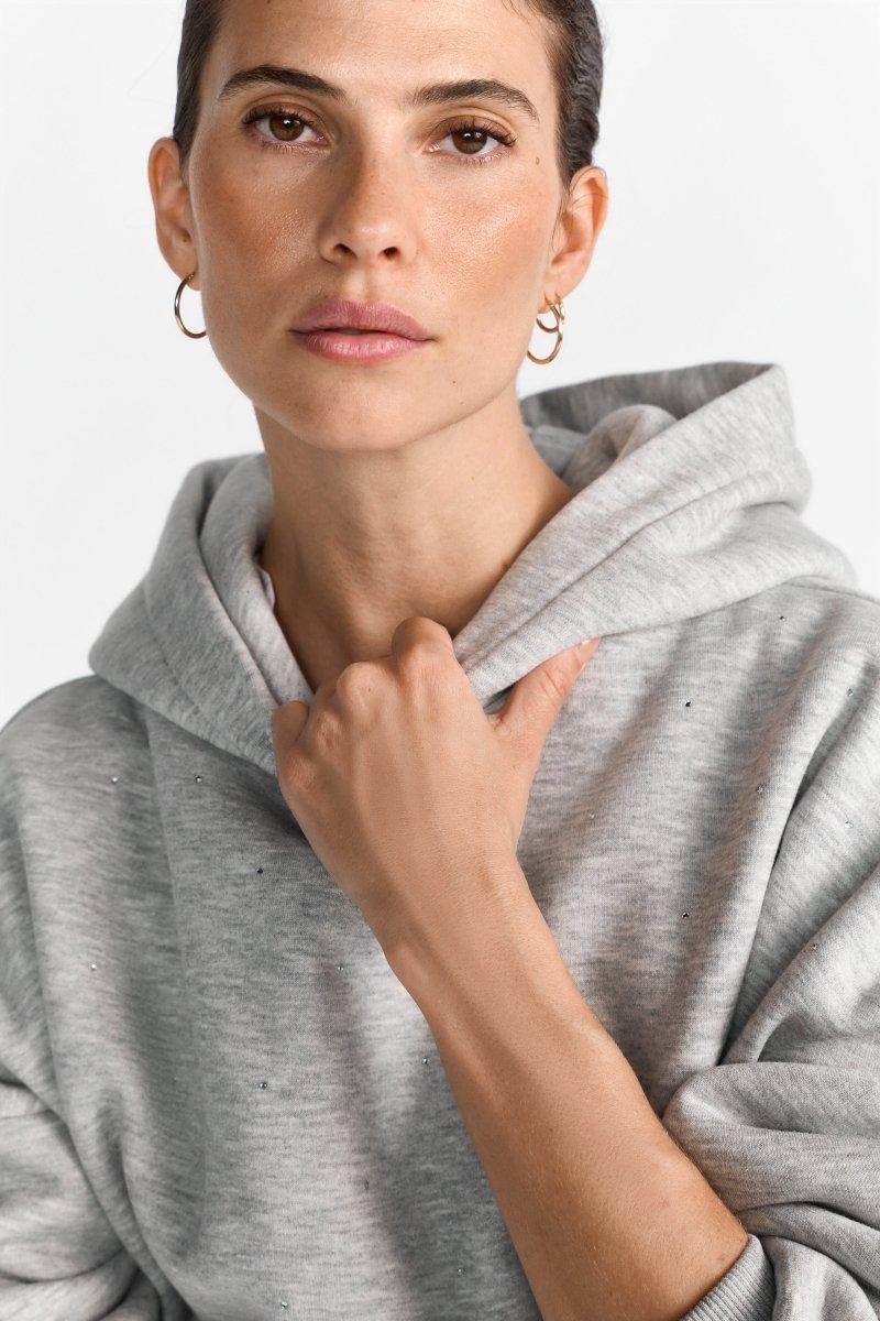 Hoodie mit Strassteinen-Rich & Royal
