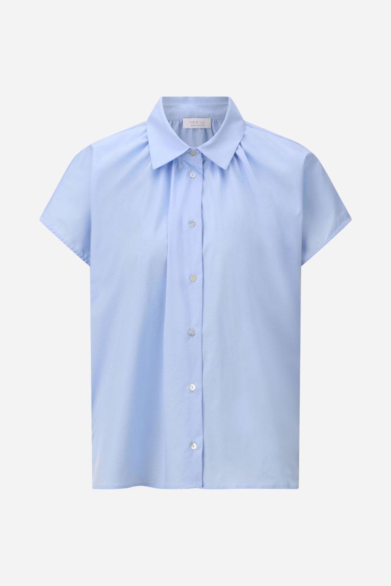 Weite Kurzarmbluse mit Hemdkragen-Rich & Royal