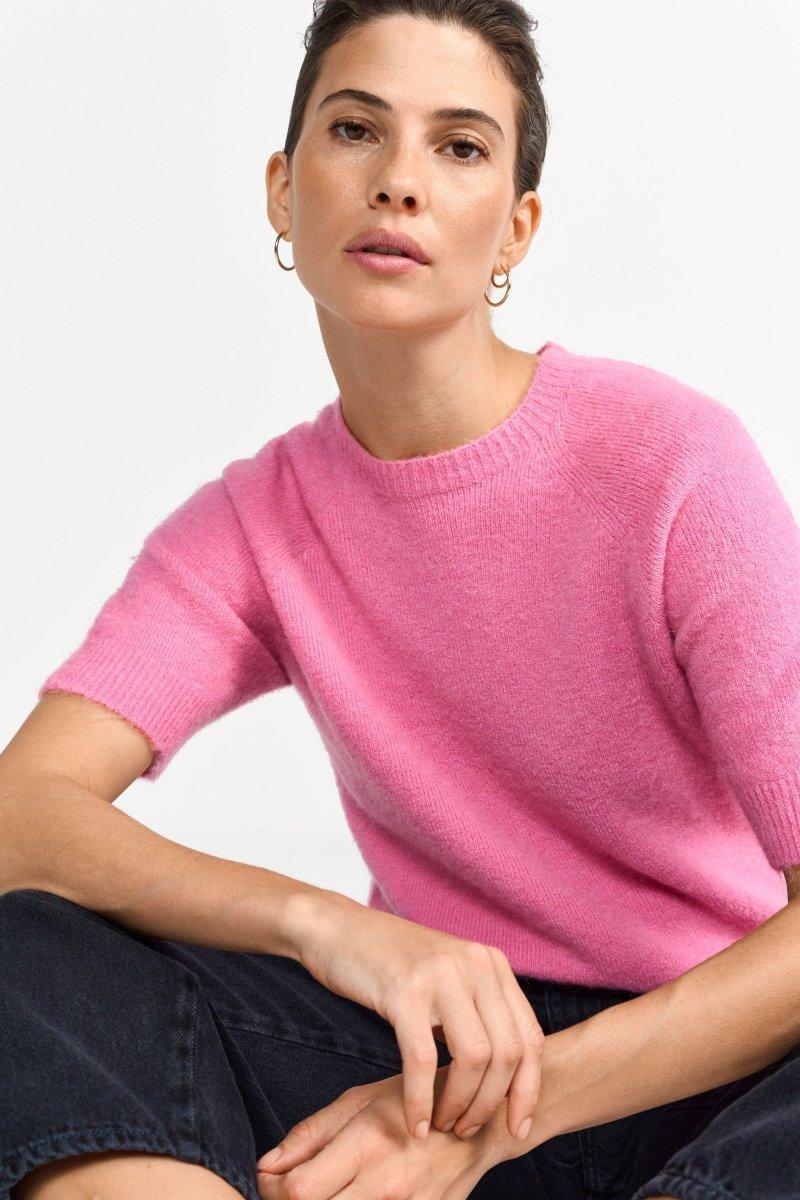 Feinstrickpullover mit Kurzarm-Rich & Royal