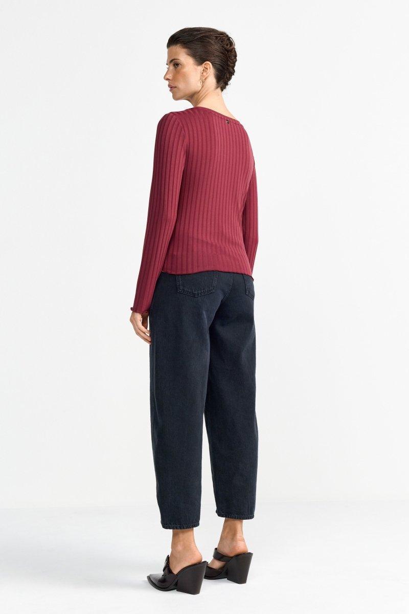 Longsleeve in Bordeaux-Rich & Royal