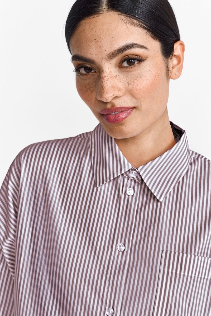 Gestreifte Oversize-Hemdbluse-Rich & Royal