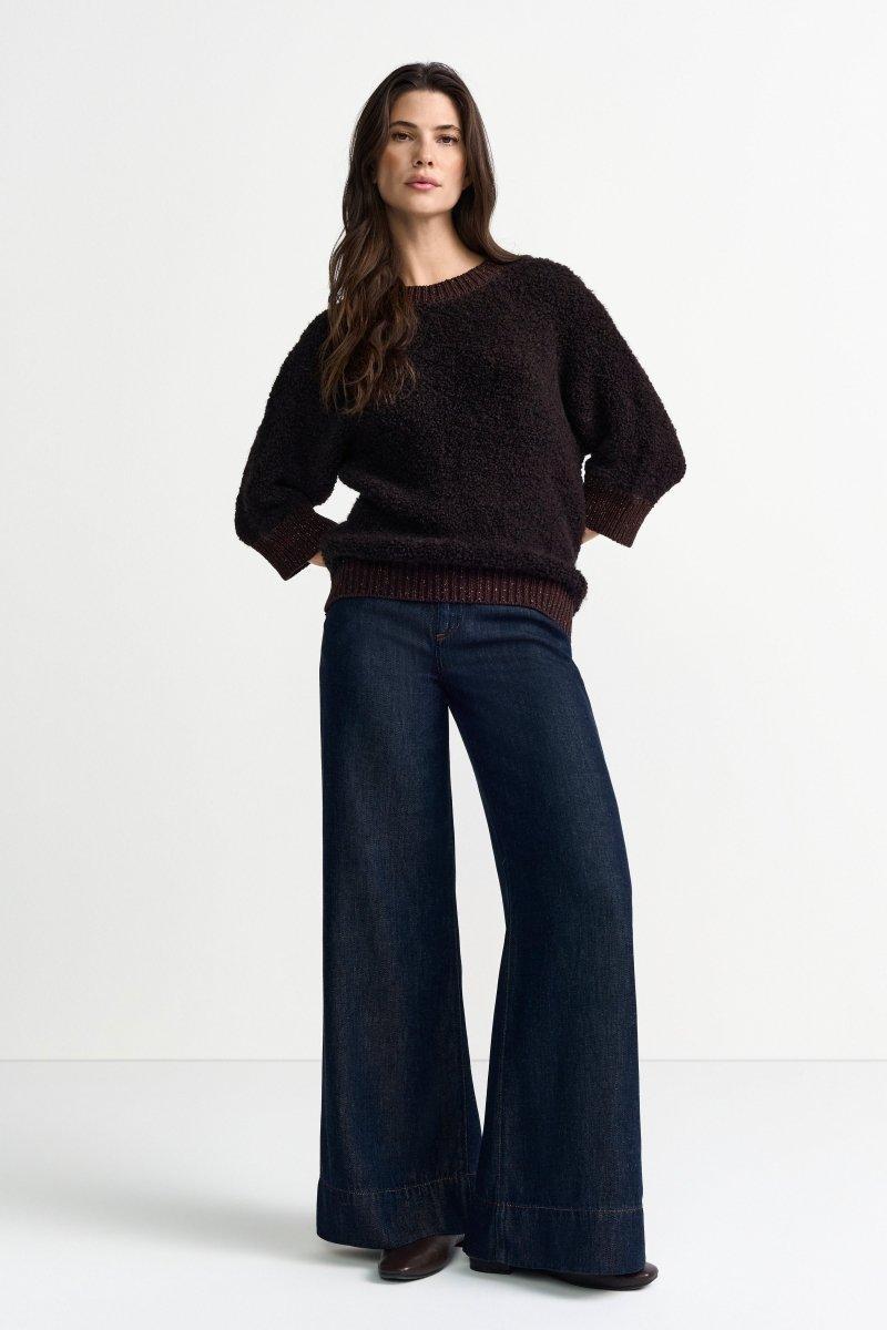 Bouclé-Pullover mit Halbarm-Rich & Royal