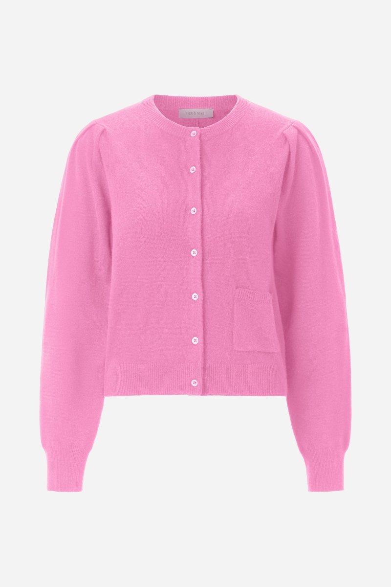 Kaschmircardigan mit Puffärmeln-Rich & Royal