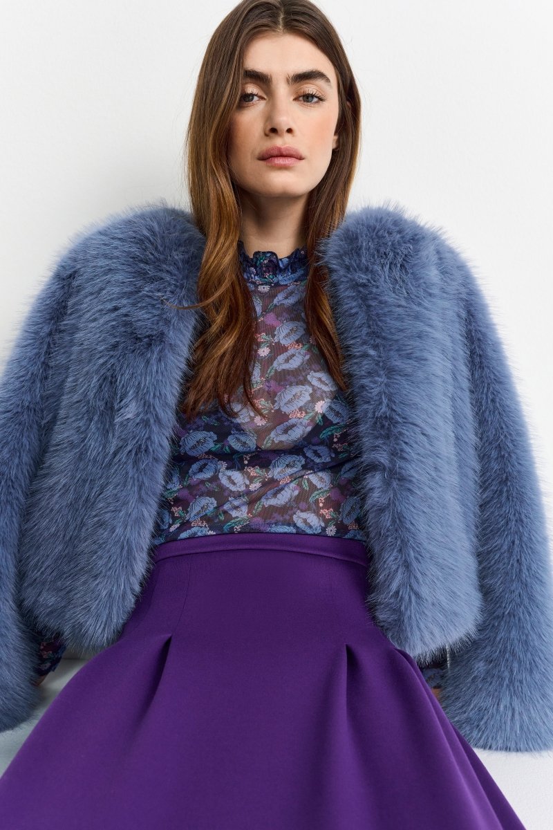 Mesh-Longsleeve mit Print-Rich & Royal