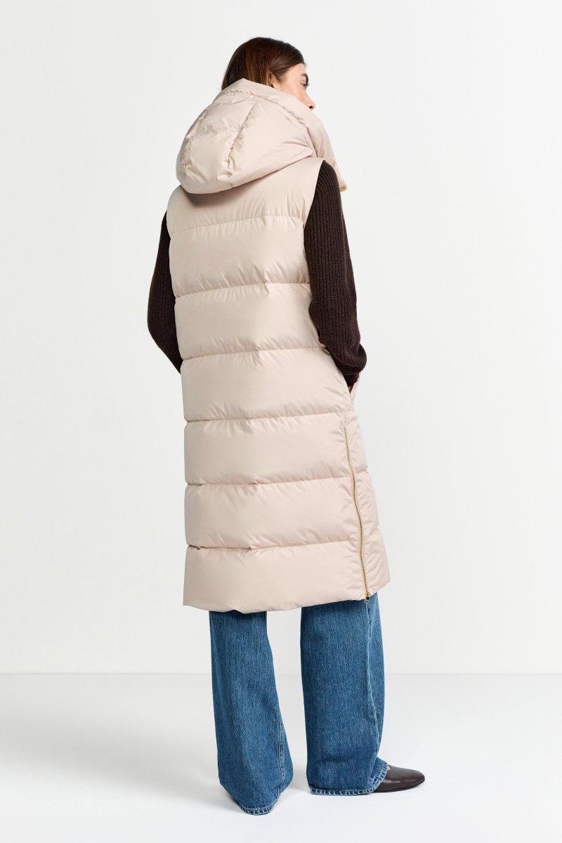 Lange Steppweste mit Kapuze-Rich & Royal