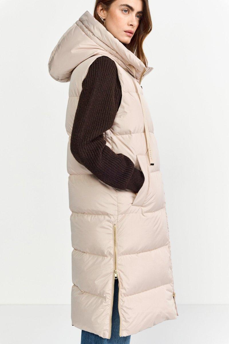 Lange Steppweste mit Kapuze-Rich & Royal