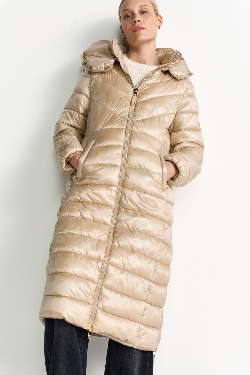 Langer Steppmantel mit Kapuze-Rich & Royal