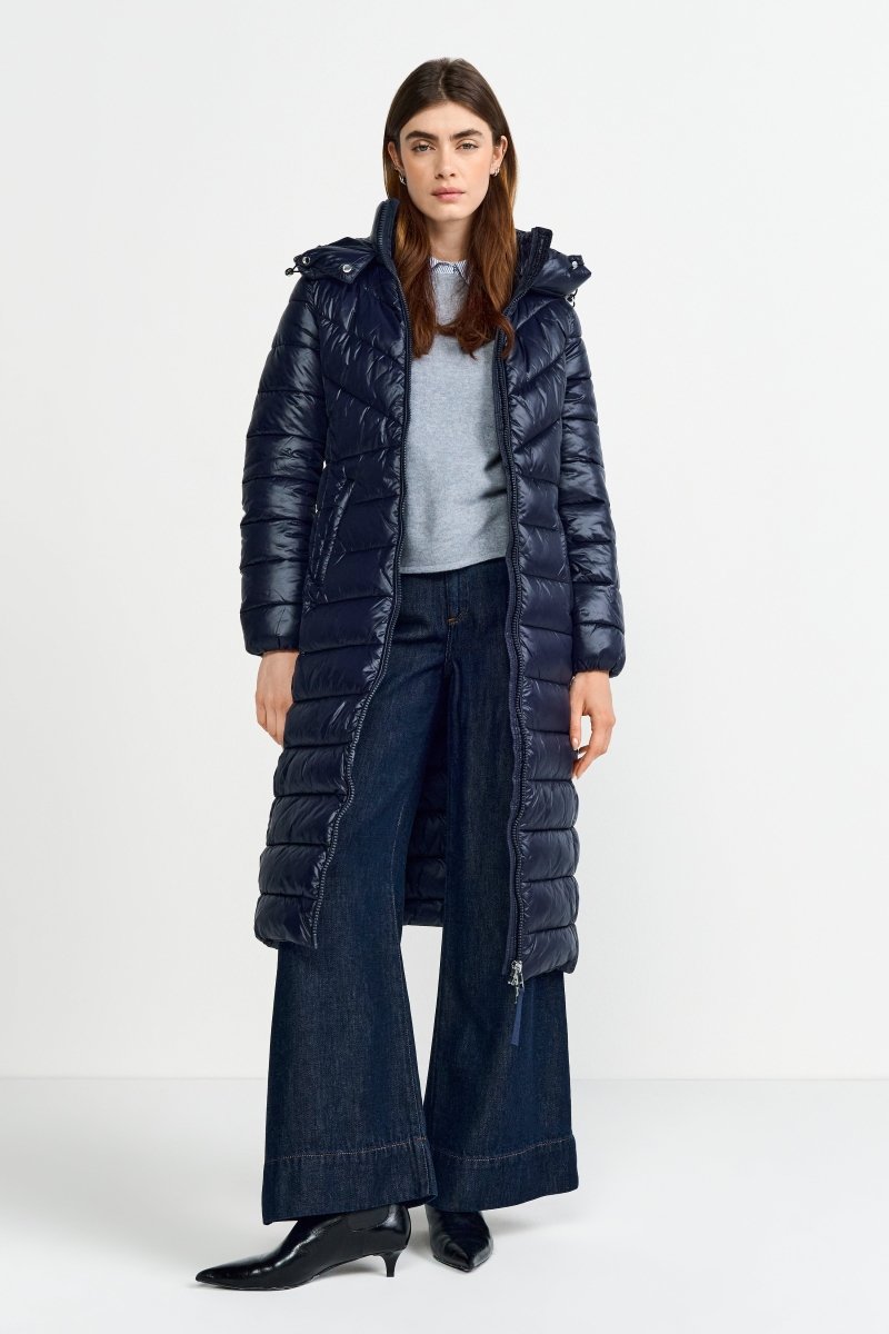 Langer Steppmantel mit Kapuze-Rich & Royal