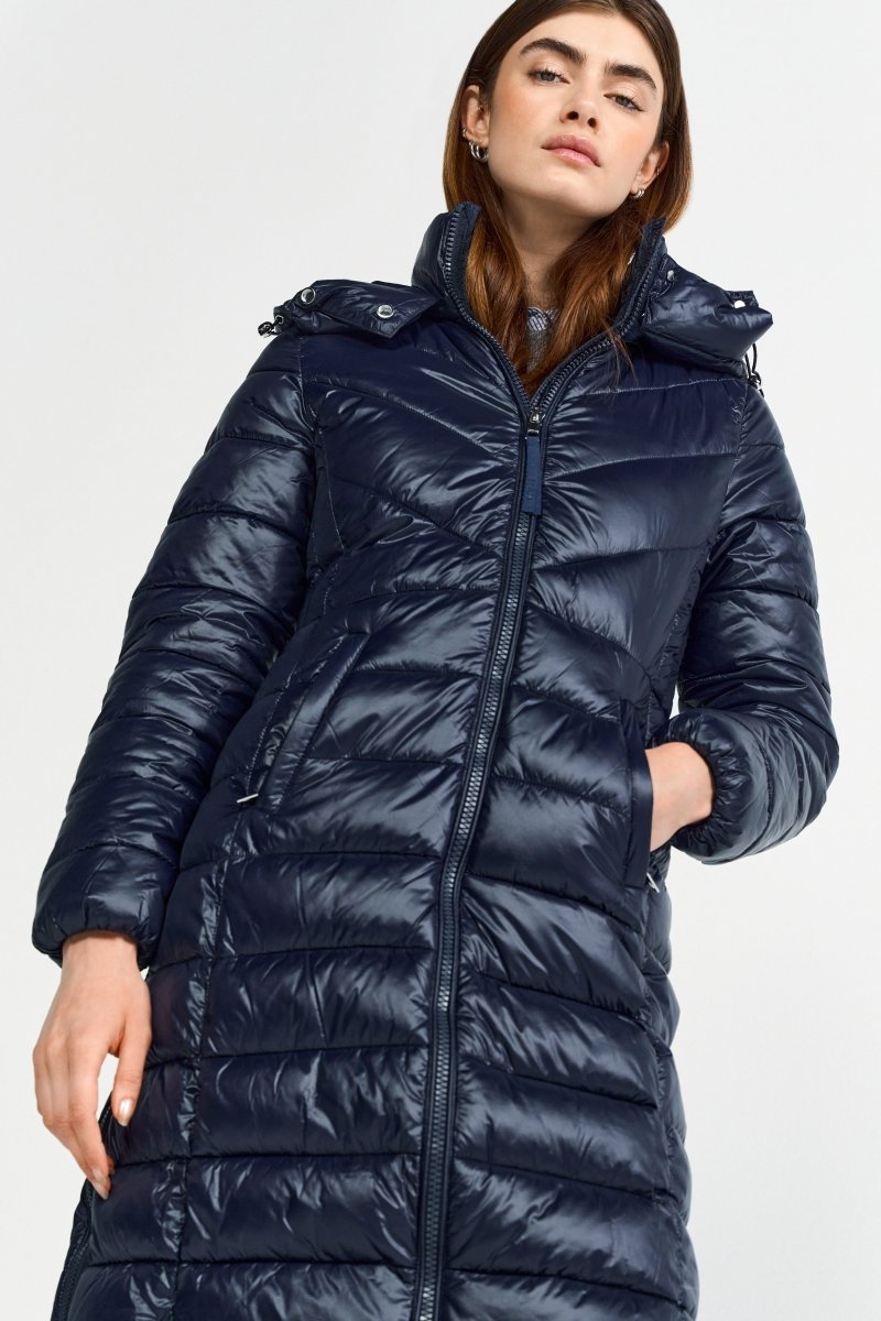 Langer Steppmantel mit Kapuze-Rich & Royal