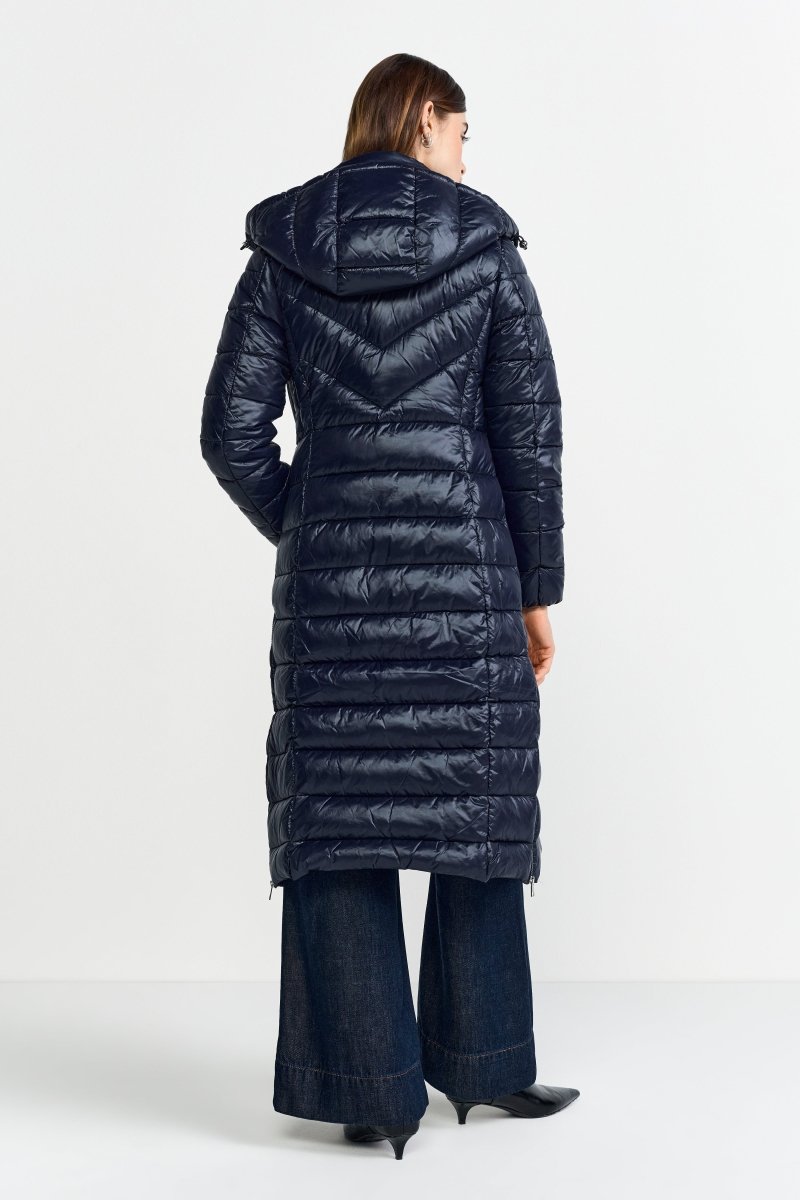 Langer Steppmantel mit Kapuze-Rich & Royal