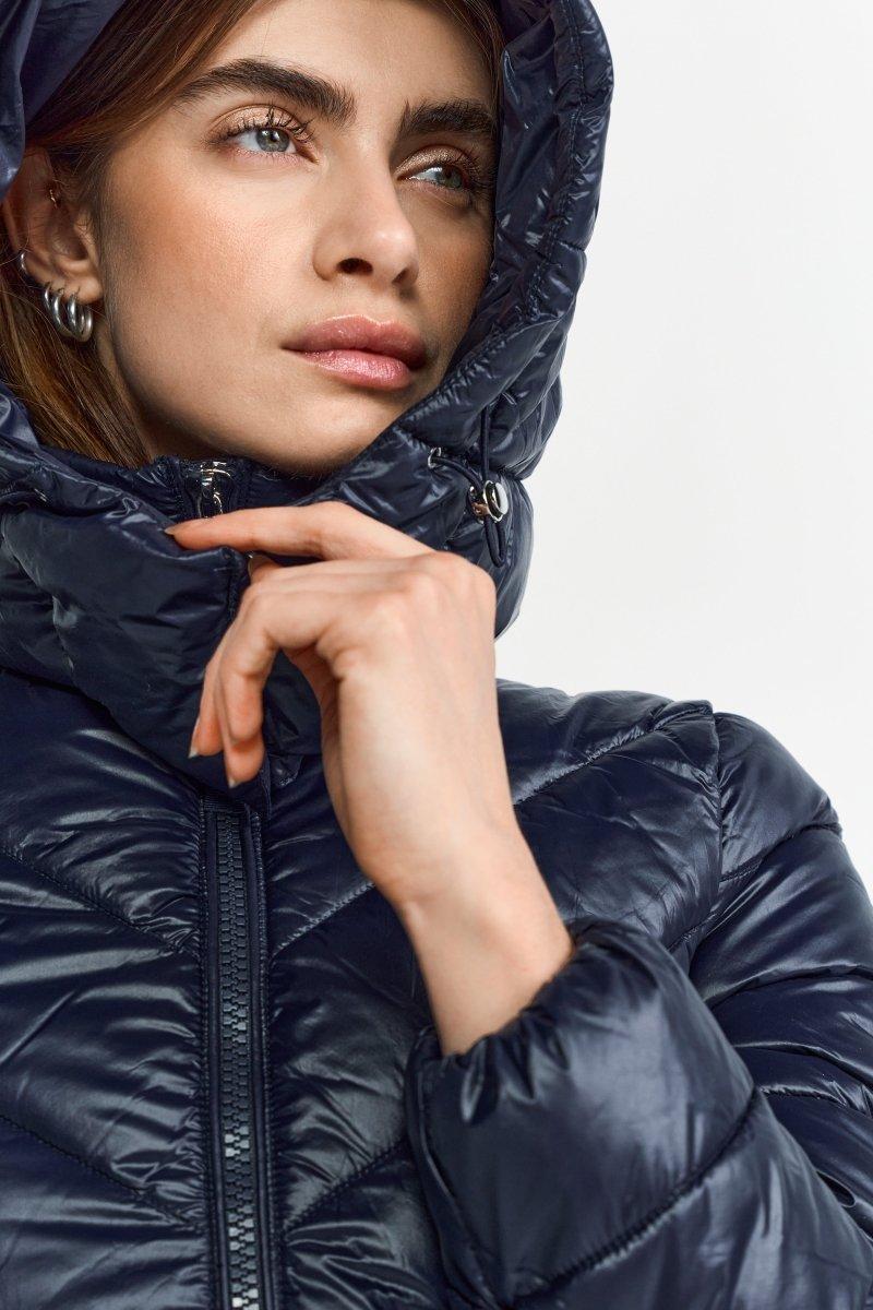 Langer Steppmantel mit Kapuze-Rich & Royal