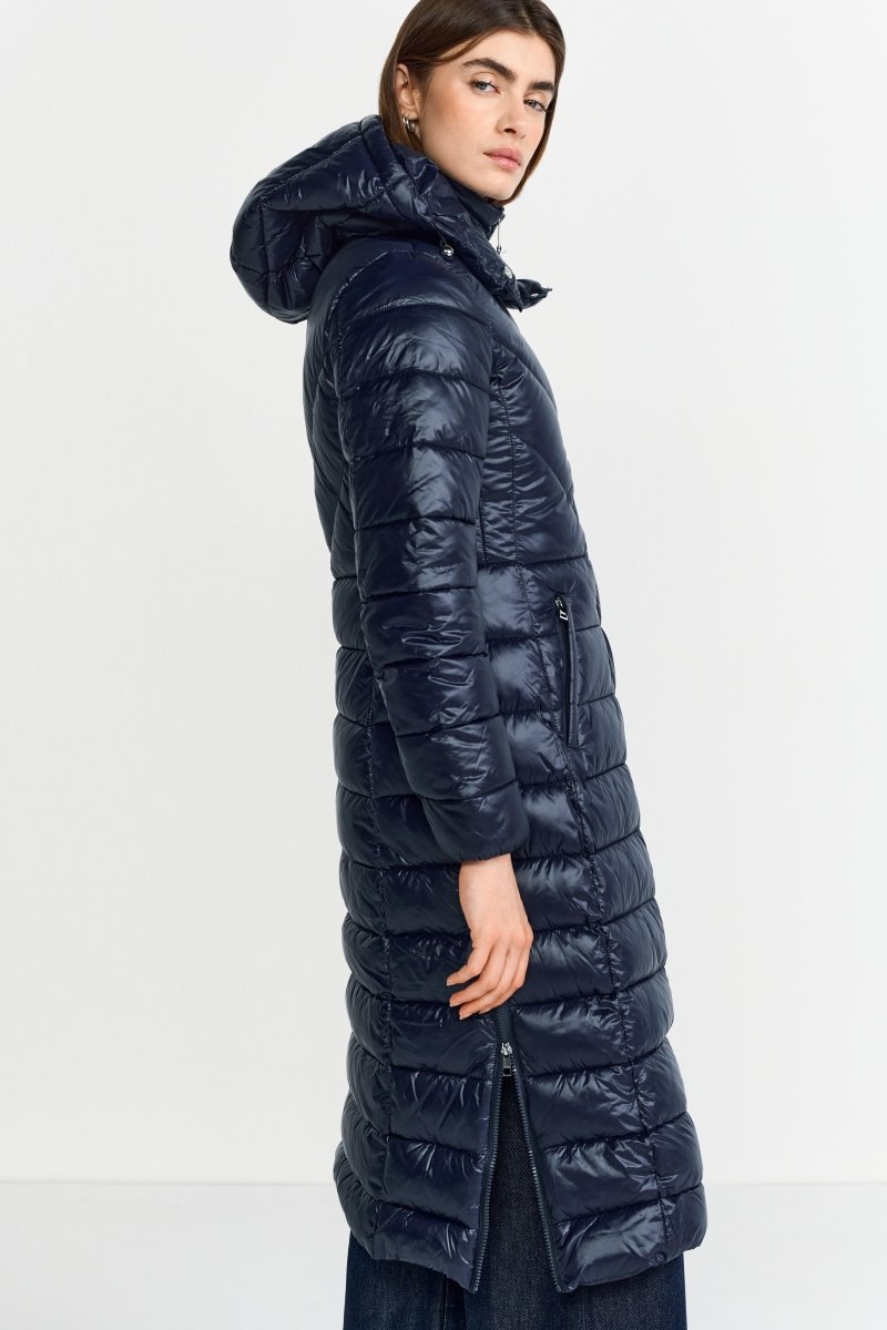 Langer Steppmantel mit Kapuze-Rich & Royal