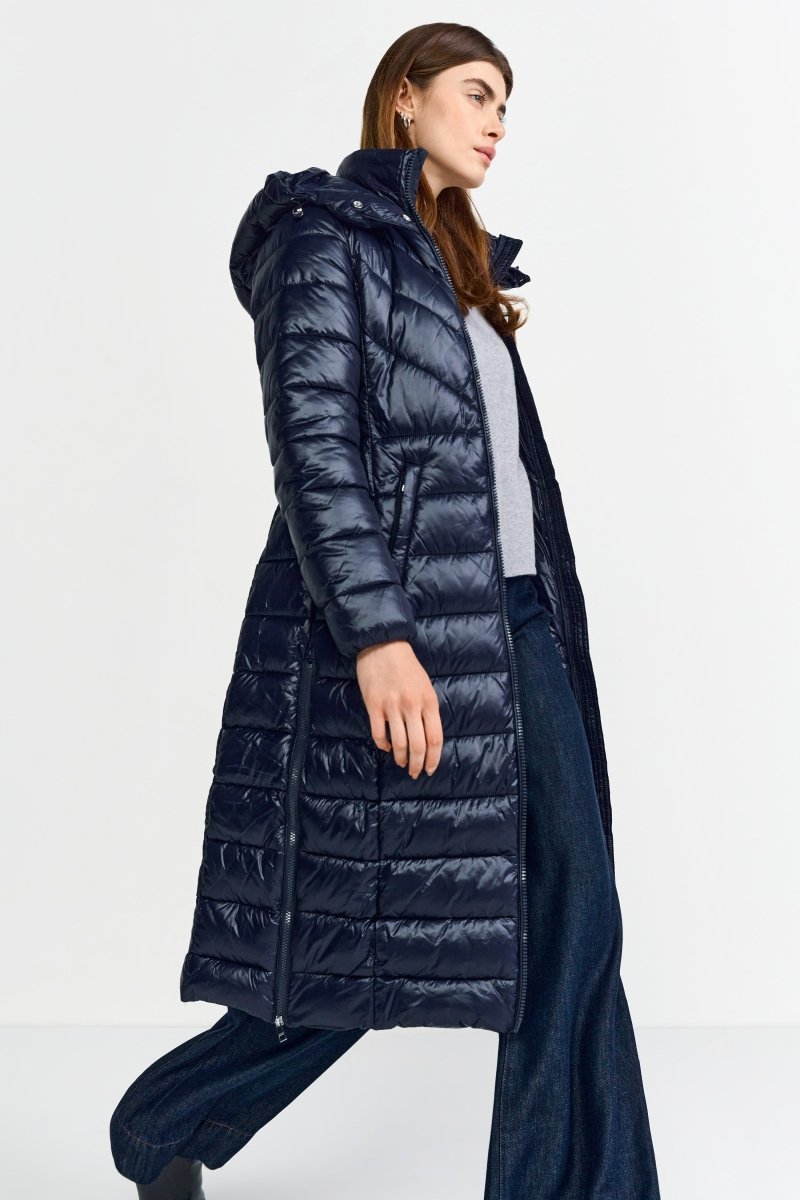 Langer Steppmantel mit Kapuze-Rich & Royal