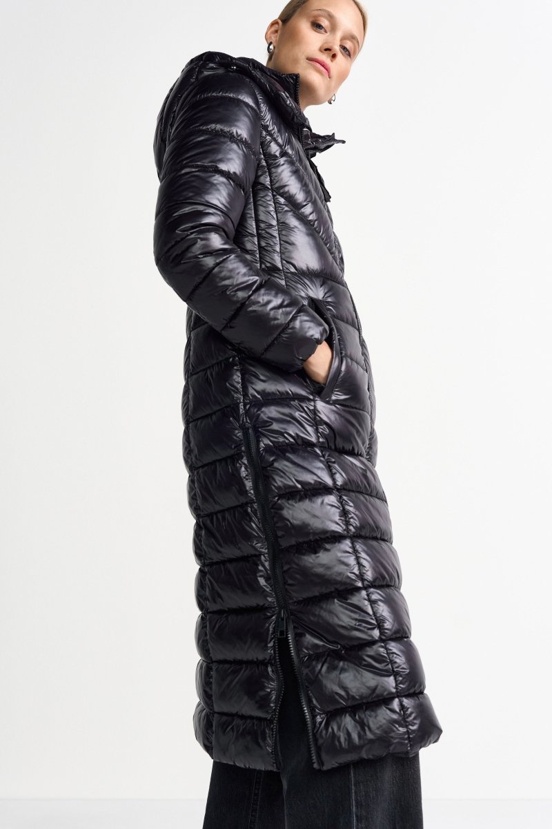 Langer Steppmantel mit Kapuze-Rich & Royal